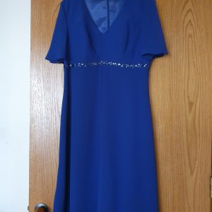 Vestido gasa azul madrina
