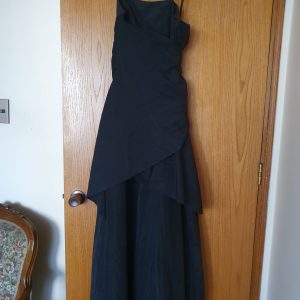 vestido negro satin con taffetan talla 44
