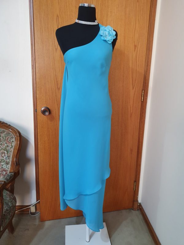 Vestido gasa color turquesa talla 38