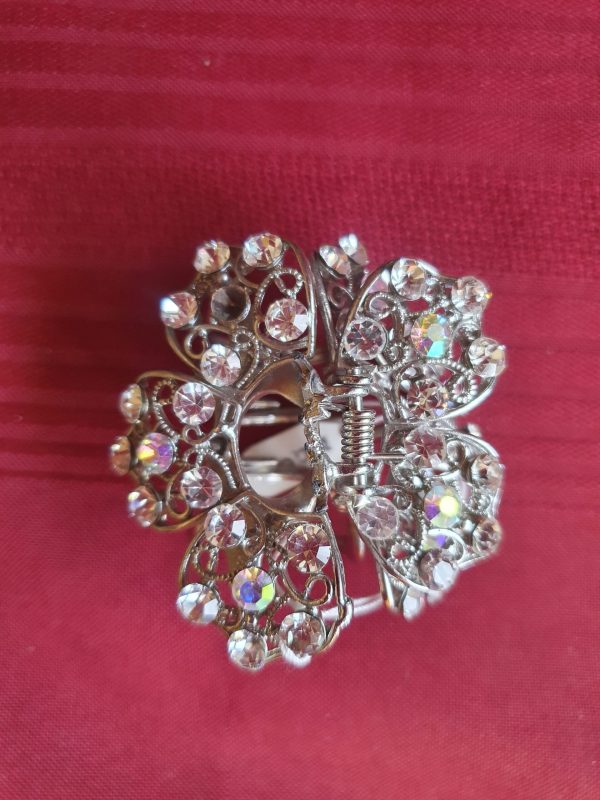 Pinche metal flor,  6 cm de largo