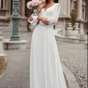 Vestido de Novia gasa talla 42.
