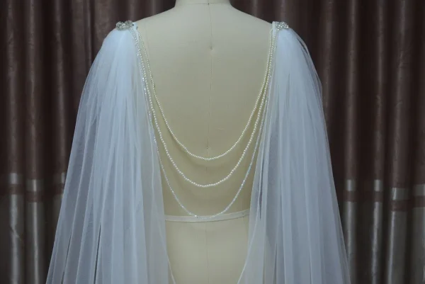 Velo hombros tull ivory