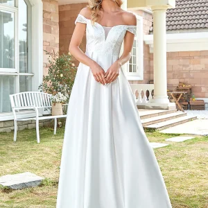 Vestido de novia encaje y falda Satín 42