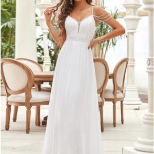 Vestido encaje y gasa talla 42